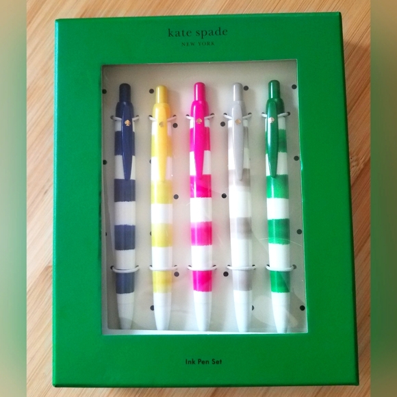 NWT Kate Spade Rugby Stripe Pen Set - Picture 1 of 4